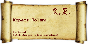 Kopacz Roland névjegykártya